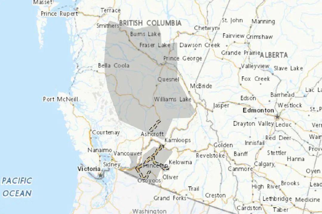 Cold front brings wind, snow and hail risk to B.C. Interior