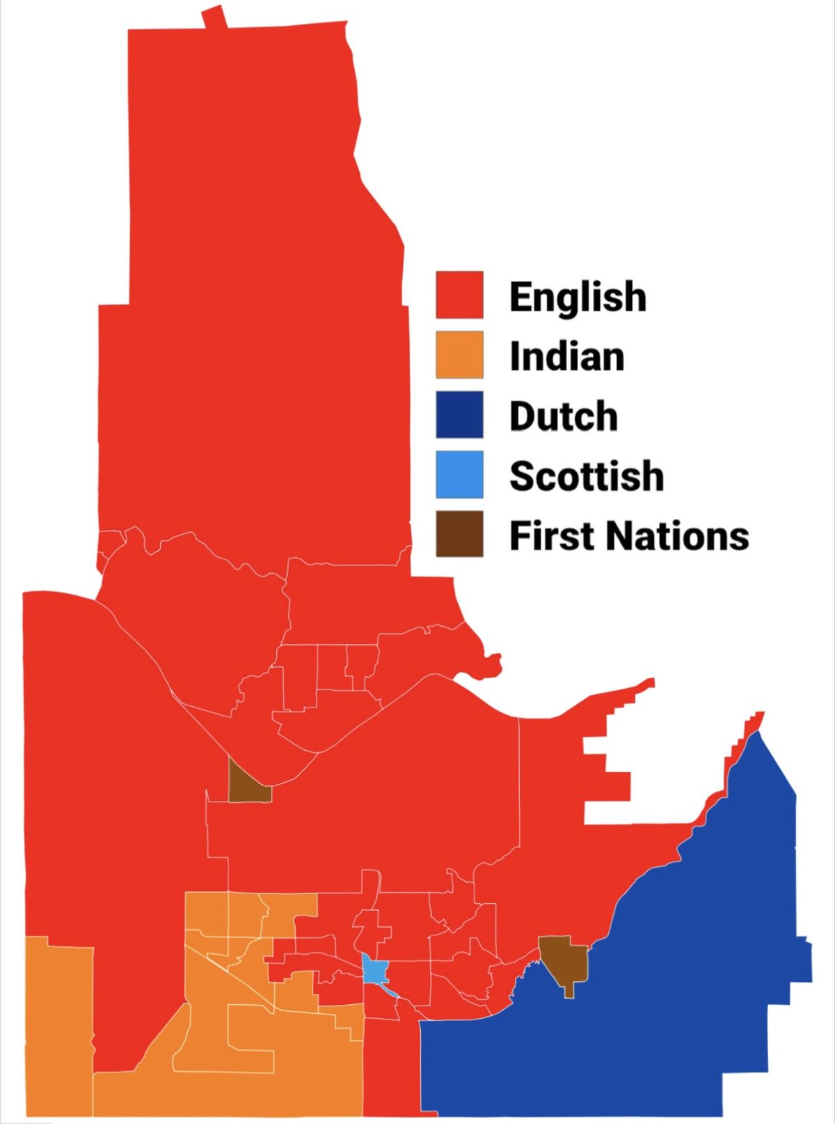 Largest ethnic origin in Abbotsford-Mission CMA by census tract based on the 2021 census