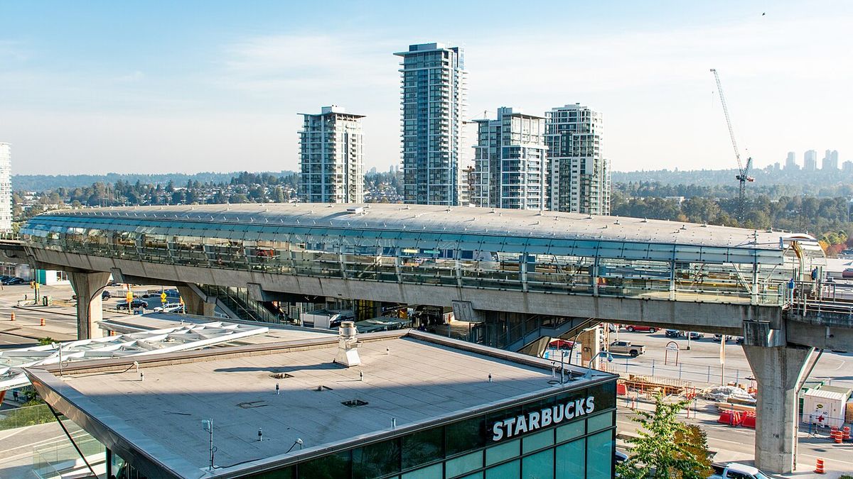 Brentwood Station viewed from The Amazing Brentwood facing south in October 2022