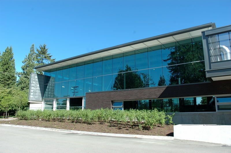 Looking north at Coquitlam's Chimo Aquatic and Fitness Centre