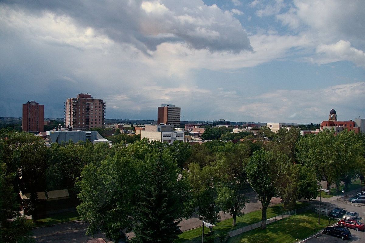 View of downtown Lethbridge facing northwest and taken from Halmrast Manor.