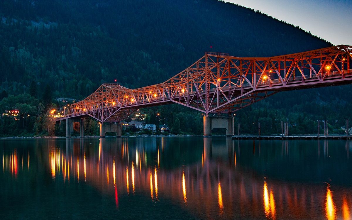 The Big Orange Bridge in Nelson, British Columbia.