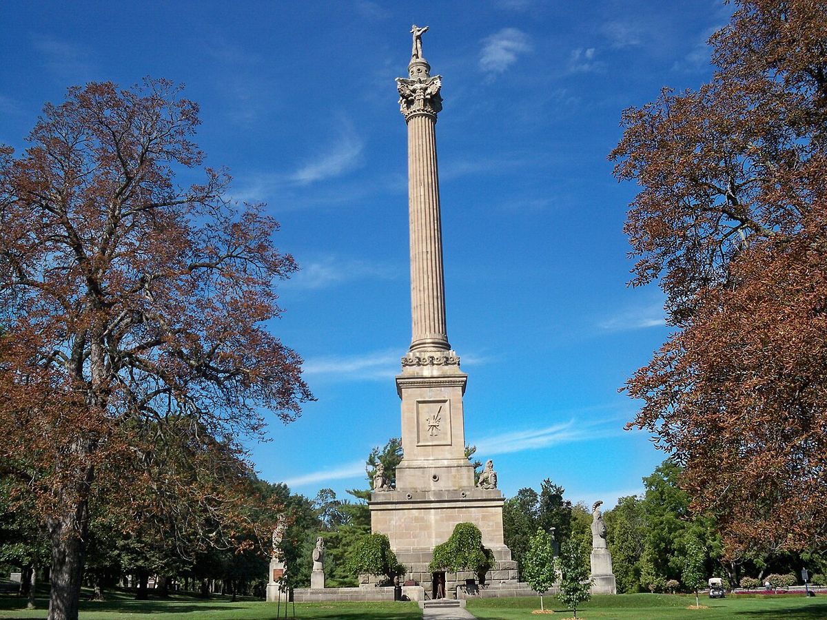 A monument to General Issac Brock, built at Queenston Heights, the site of a famous battle in the War of 1812 in which Brock sacrificed hims