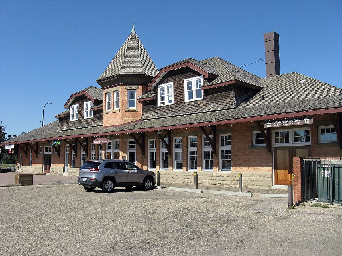 The former Canadian Pacific Railway depot in Red Deer, Alberta.