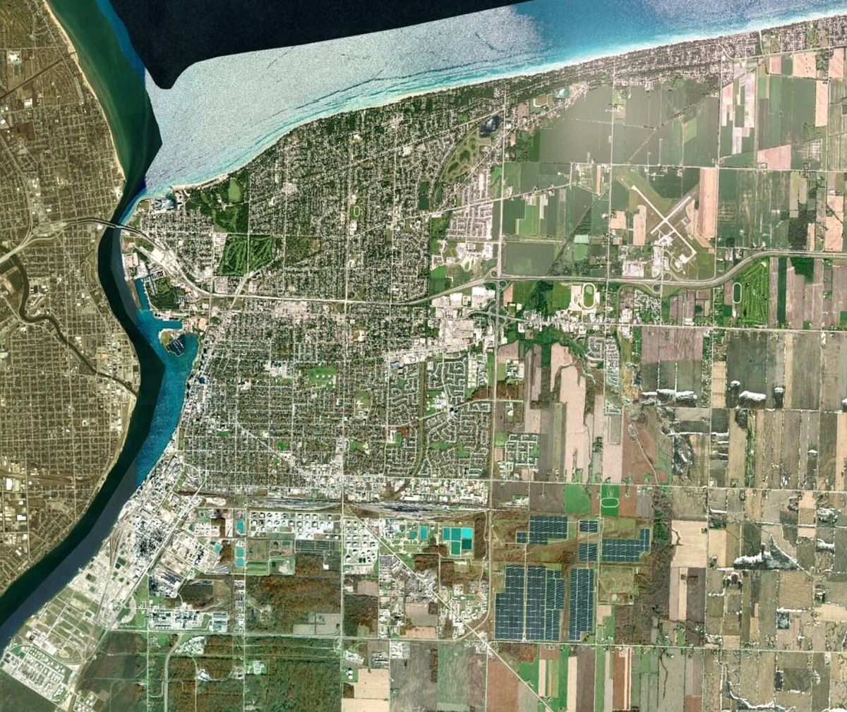 Sarnia, Ontario satellite image.