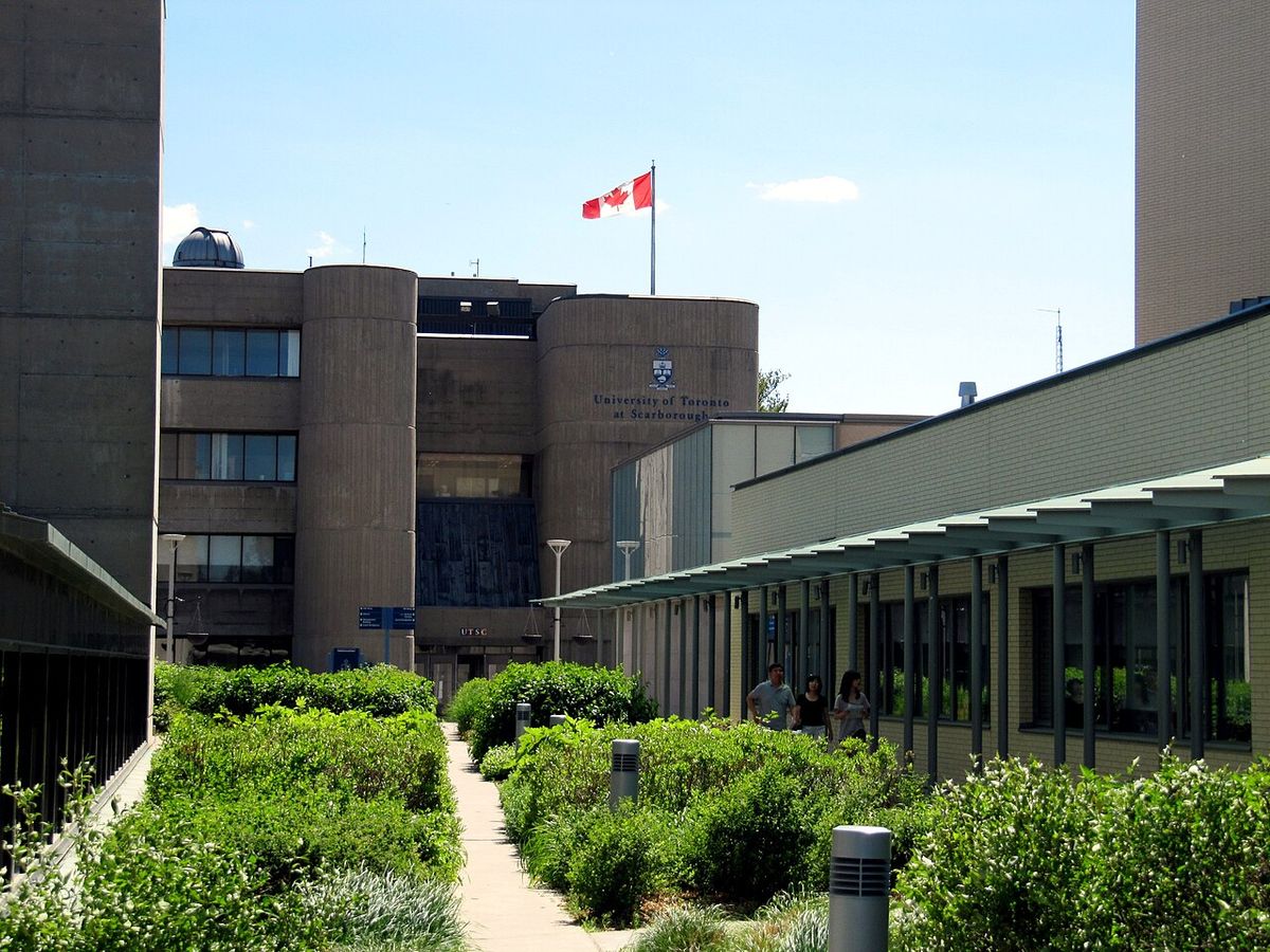 I guess this is kind of the main walkway through the middle of the UTSC campus. The building straight ahead is one of the original buildings