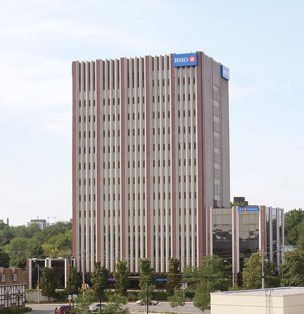 The BMO Building in Uptown Waterloo, Ontario. This is a 3x1 stitched image.