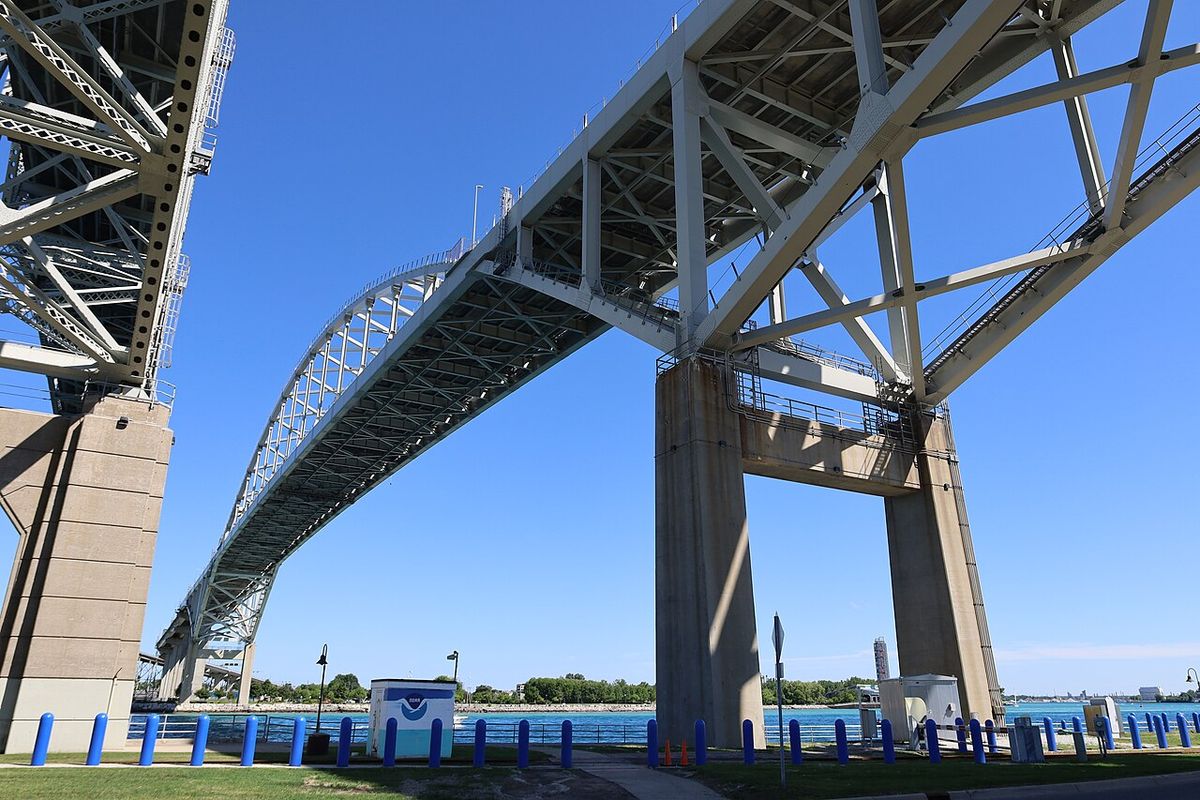 The 1997 span of the Blue Water Bridge in Port Huron, Michigan and Point Edward, Ontario in 2025