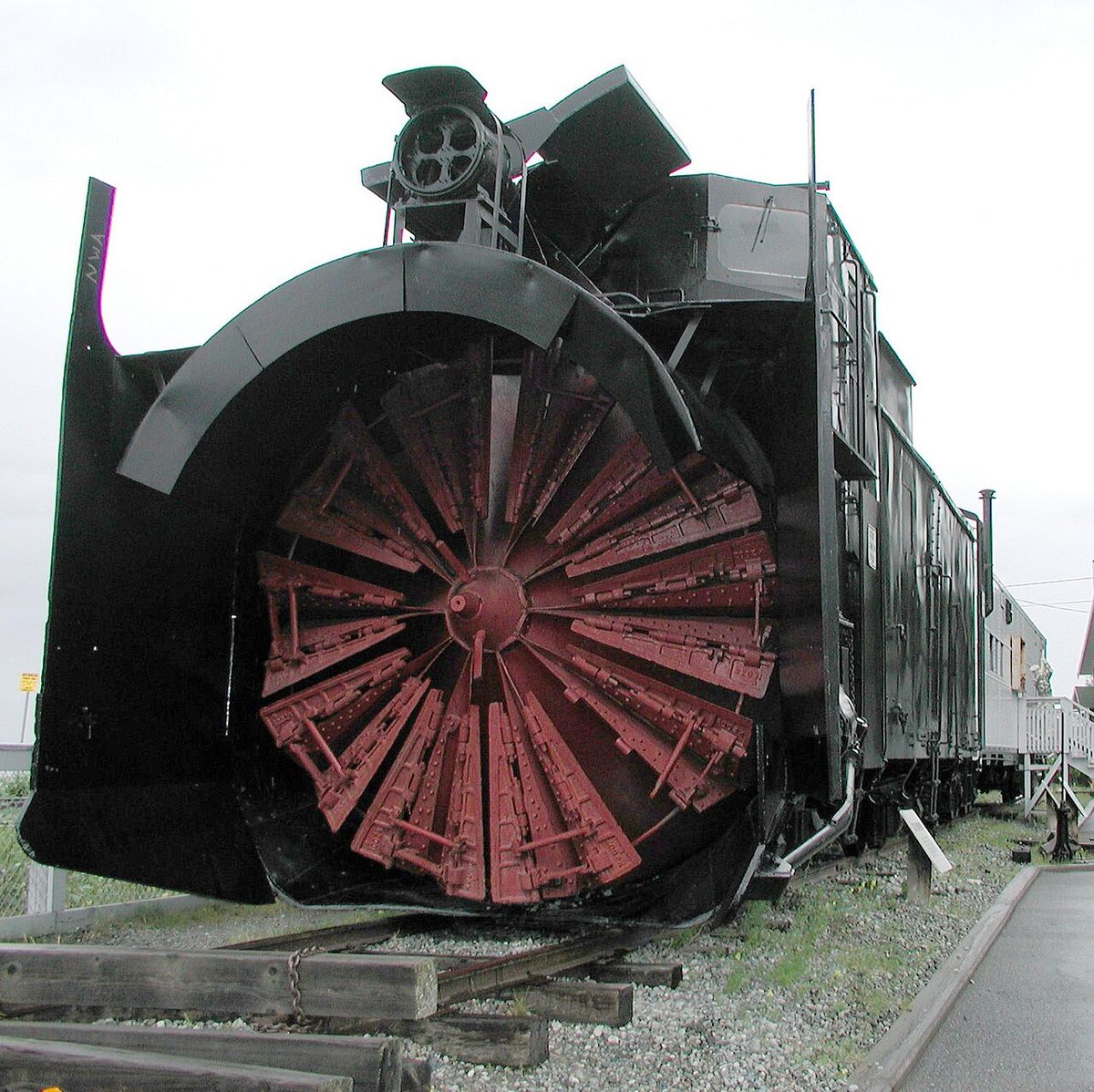 Alaska Railroad rotary snowplow on display at Potter Section House State Historic Site south of Anchorage