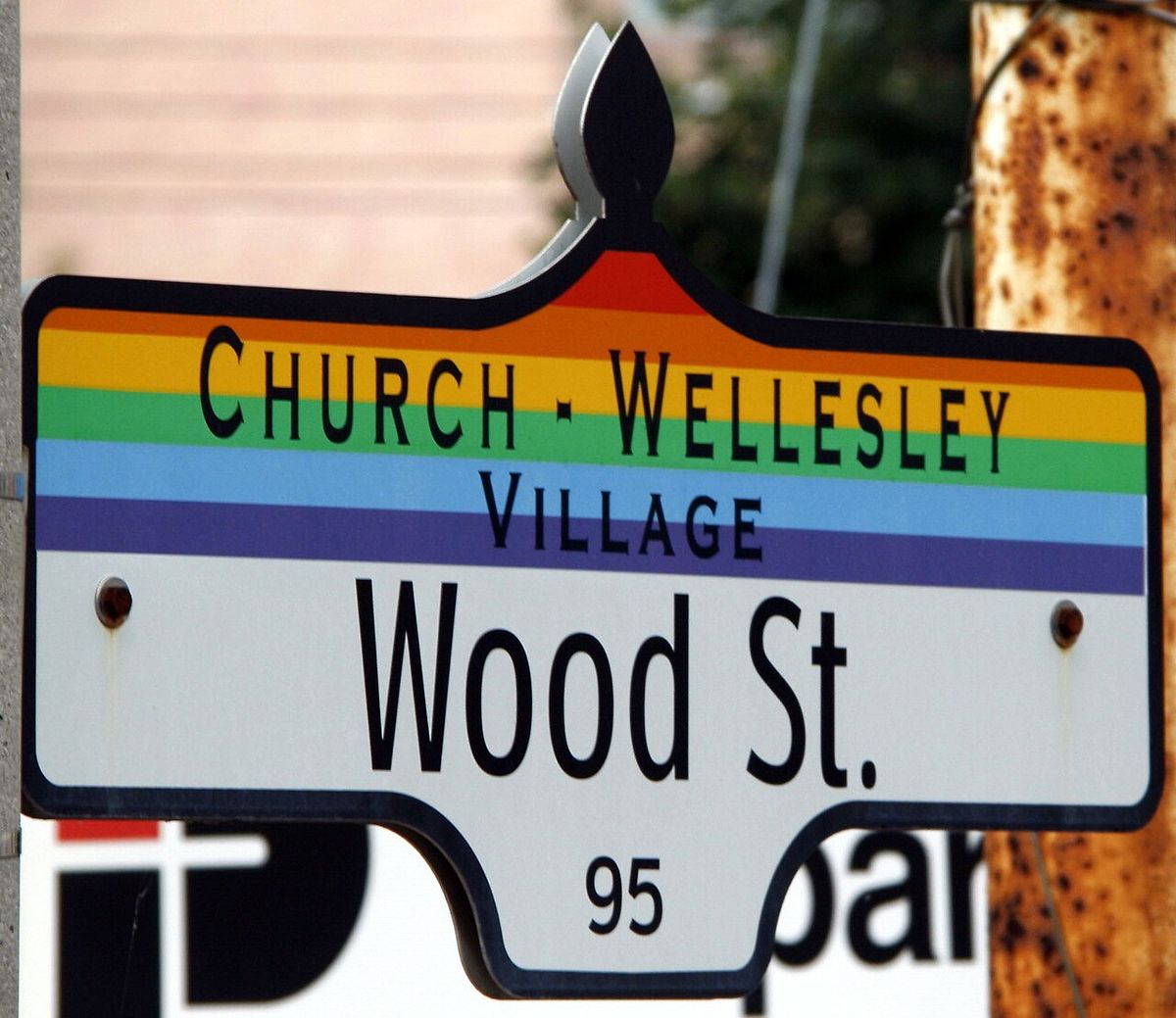 Wood Street in the Church Wellesley neighbourhood of Toronto, Ontario, Canada.
