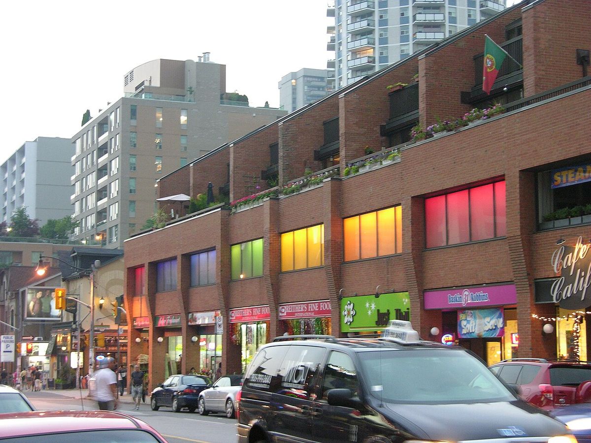A view facing south on Church Street near Bloor in Toronto Ontario.