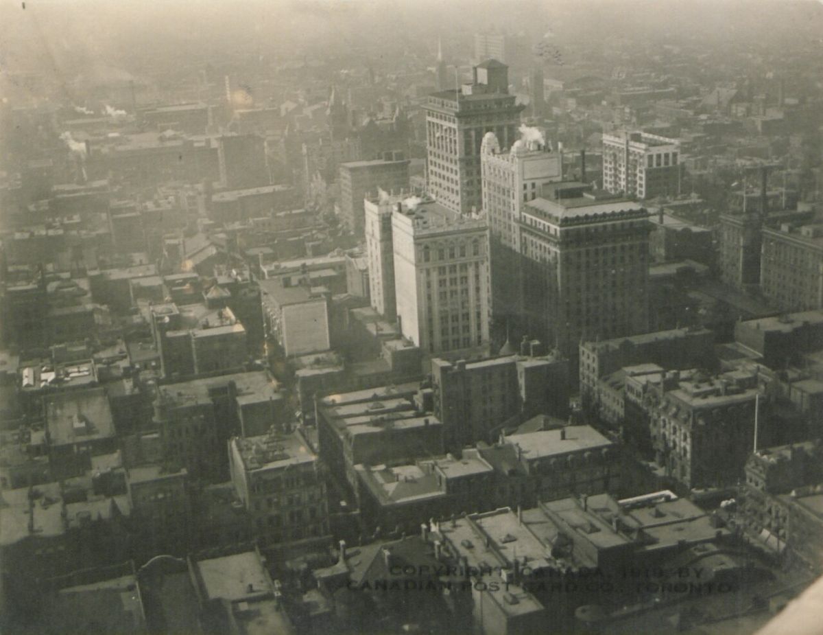Original caption: "Business Section of Toronto from an Aeroplane."