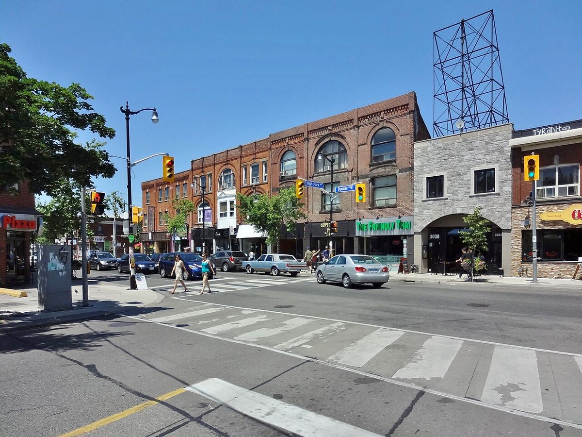 Popular corner located at Dundas St. & High Park Ave. in the Junction, Toronto Ontario