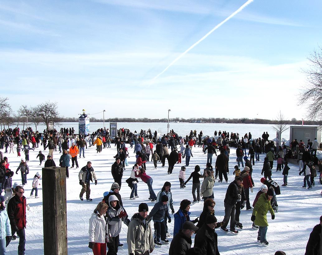 Ice skating at Harbourfront, Toronto, Canada.