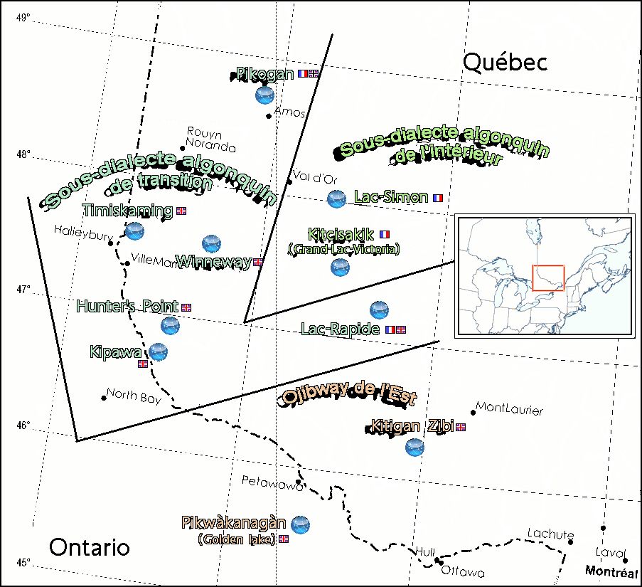 Dialectes et sous-dialectes dans les 10 réserves ou établissements algonquins D'une part, du point de vue dialectal, on vient de voir que l'