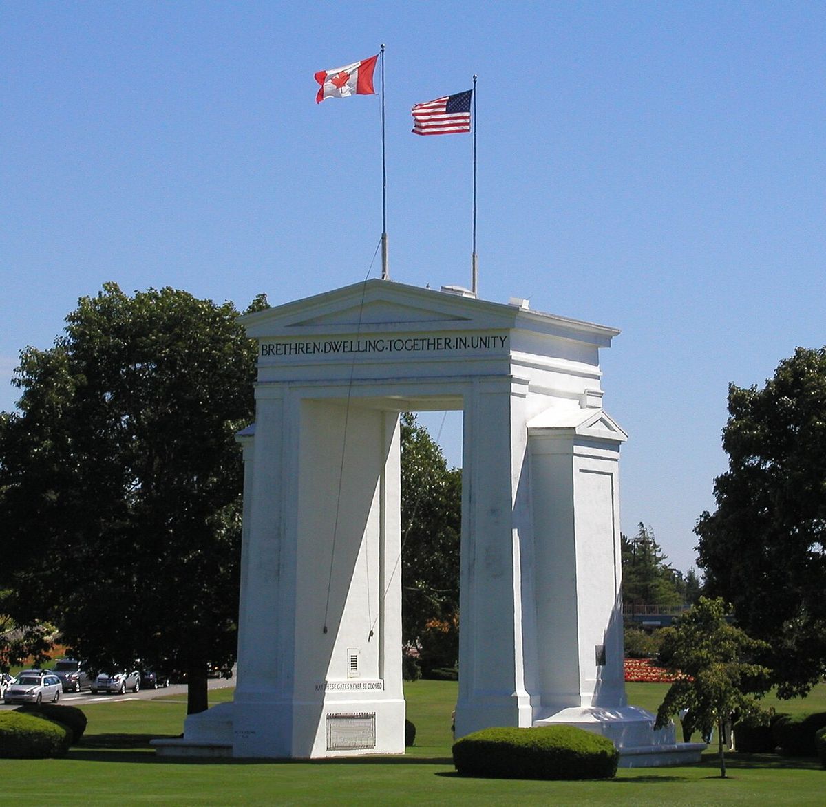 The Peace Arch on the U.S.-Canada Border between Washington state and British Columbia in 2007.