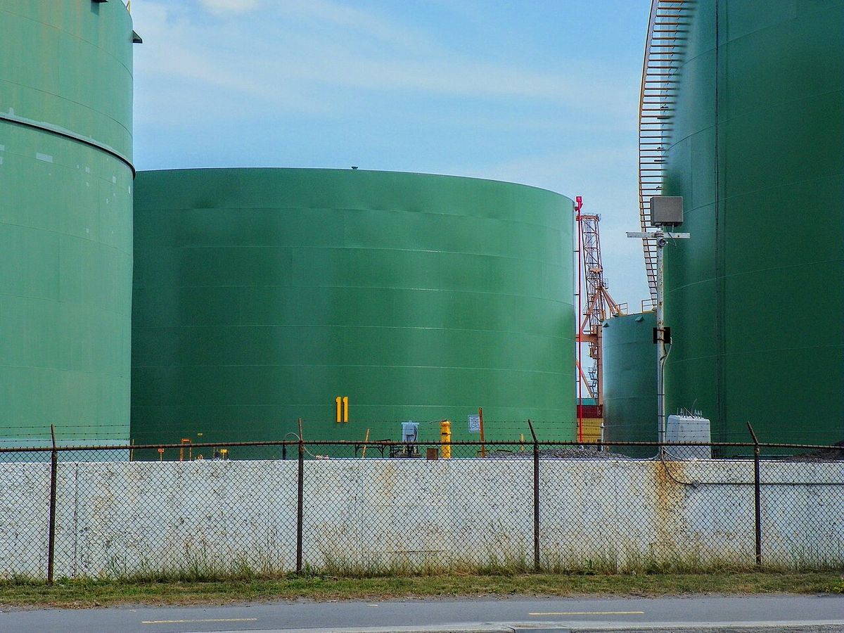 Tanks at the Norcan Oil Terminal in the port of Montreal