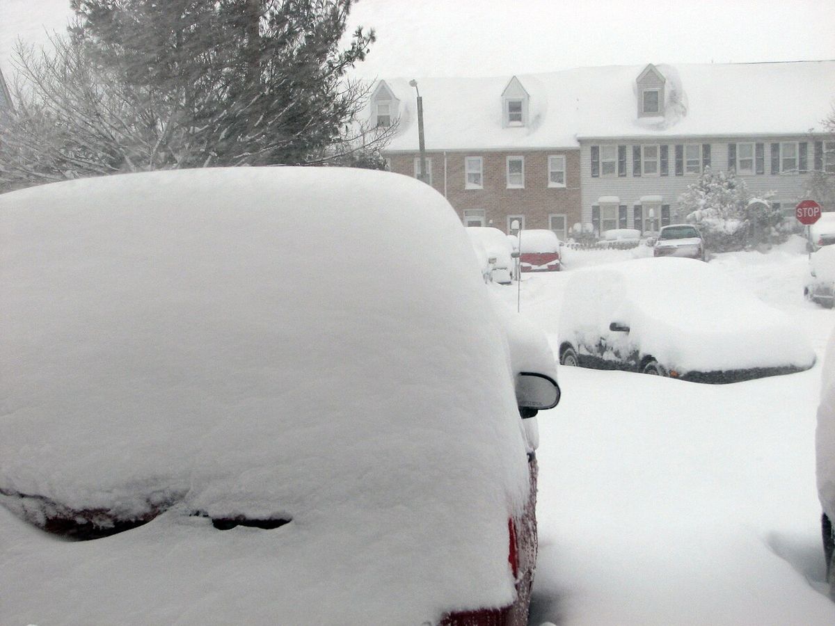 During the en:North American blizzard of 2010, several feet of snow were dumped in the American Northeast. At the time of this photo (8:30 A