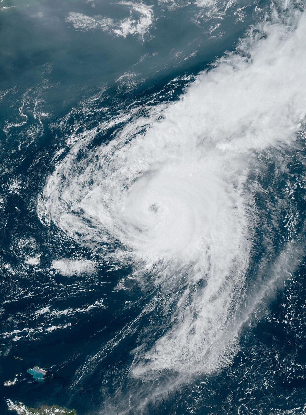 Ernesto at peak intensity while approaching Bermuda on August 16