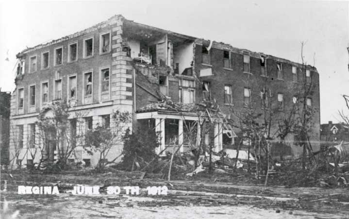 Photo of June 30, 1912 cyclone in Regina, Saskatchewan
