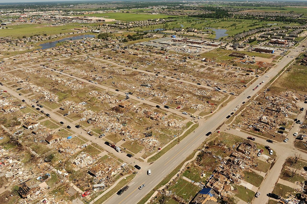 Aerial views of the damage caused by the tornado that touched down in the area on May 20, 2013. FEMA continues to assist disaster survivors 